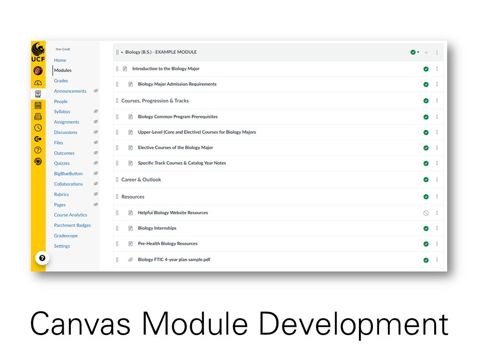 Biology advising training module overview page